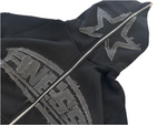 S-STAR| hoodie Black with grey distressed logo