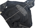S-STAR| hoodie Black with grey distressed logo