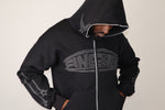 S-STAR| hoodie Black with grey distressed logo