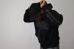 S-STAR| hoodie Black with grey distressed logo