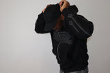 S-STAR| hoodie Black with grey distressed logo